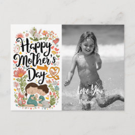 *~* Foto Whimsical Heart Bunny Mother Day AP72 Feiertagspostkarte