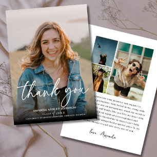 Foto White Abschluss Stilvoll Dankeschön Karte