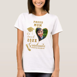 Foto White Gold Proud Mama Class of 2023 Graduate T-Shirt
