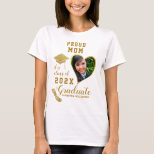 Foto White Gold Proud Mama Class of 2023 Graduate T-Shirt