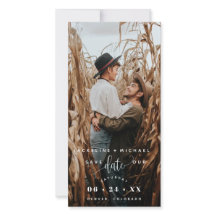 Foto White Script Wedding Save the Date Lesezeiche