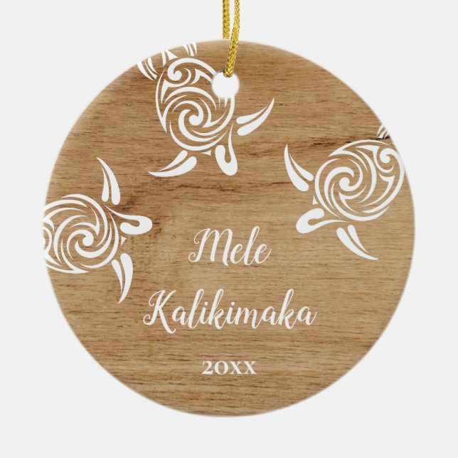 FOTO White Turtles | Mele Kalikimaka Keramik Ornament (Vorne)
