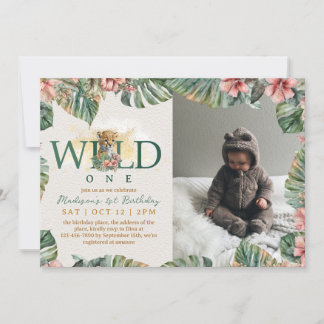 Foto Wild One Baby Boy Erstgeburt Einladung