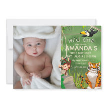 Foto Wild One Birthday Jungle Animals Party