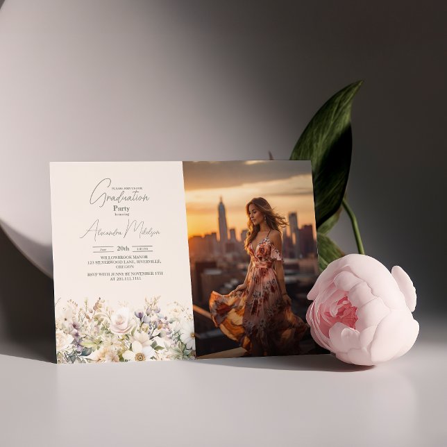 Foto Wildblume Abschluss Boho Country Floral Einladung (Von Creator hochgeladen)