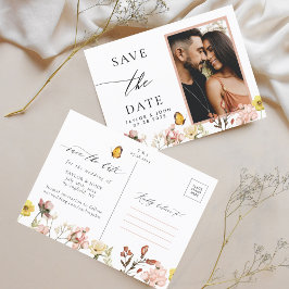 Foto Wildblume Save the Date Postkarte