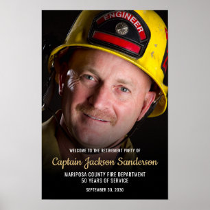 Foto-Willkommensgruß zur Feuerwehr-Rentnerparty Poster
