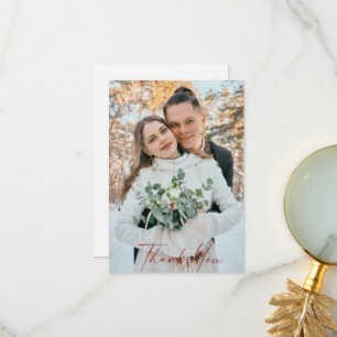 Foto Winter Roter Text Hochzeit Danke