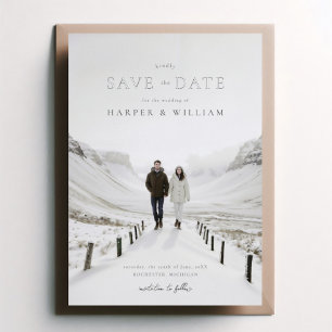 Foto winterliche Hochzeit Save-the-Date-Karte Folieneinladung