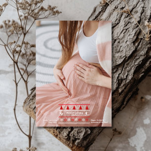 Foto Wir erwarten Schwangerschaftsankündigung Feiertagskarte