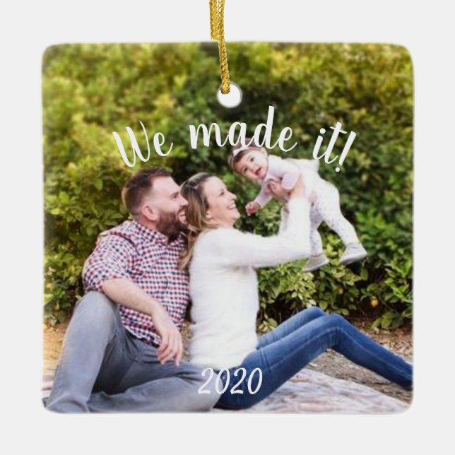 Foto Wir haben es 2020 pandemisch gemacht Keramikornament (Vorderseite)
