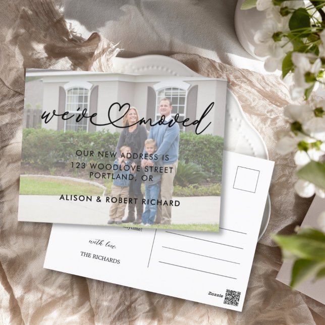 Foto Wir haben neue Ankündigung zur Adressverschie Postkarte (we've moved card)