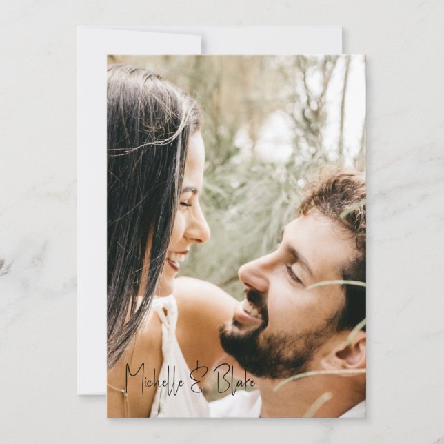 Foto Wispy Boho Floral Wedding Save the Date (Vorderseite)