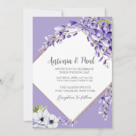 Foto Wisteria Blooms QR Code Hochzeit Einladung