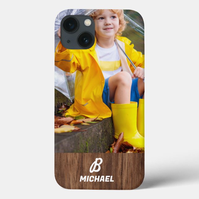 Foto Wood Gran Personalisiert Name I Telefonzelle Case-Mate iPhone Hülle (Rückseite)