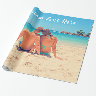 Foto-Wrapper mit benutzerdefiniertem Text Geschenkpapier