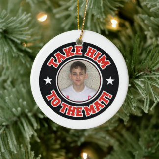 Foto Wrestling bringt ihn zum Mat-Ornament Keramik Ornament