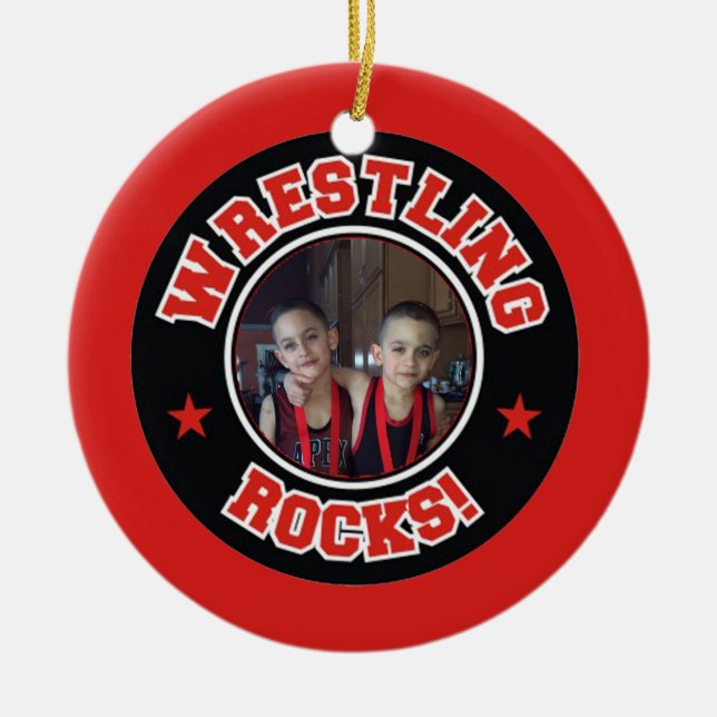 Foto Wrestling Rocks Weihnachtsfeier Keramikornament (Vorne)