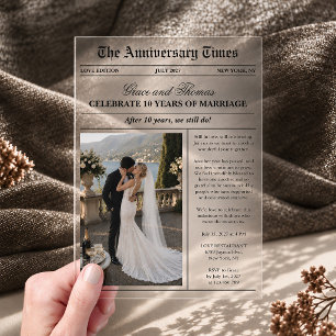 Foto-Zeitung Hochzeit Jubiläum Acryleinladungen