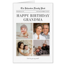 Foto-Zeitung mit der Giant Birthday Card für Oma