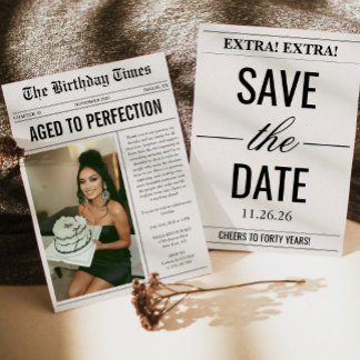 Foto-Zeitung zum Geburtstag 'Aged To Perfection' Einladung
