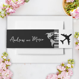 Foto Zielort Boarding Pass Hochzeit Einladungsbanderole