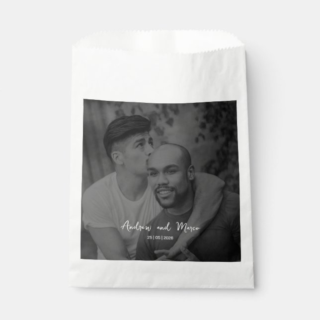 Foto Zielort Boarding Pass Hochzeit Geschenktütchen (Vorderseite)