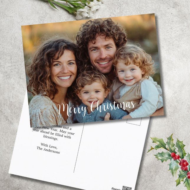 Foto zu Weihnachten Weihnachten Postkarte (Family photo Merry Christmas Personalized Christmas Holiday post card)