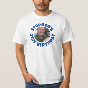Foto zum 21. Geburtstag eines Mannes T-Shirt