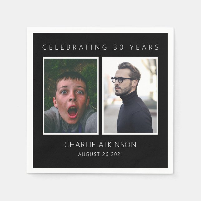 Foto zum 30. Geburtstag Serviette (Vorderseite)