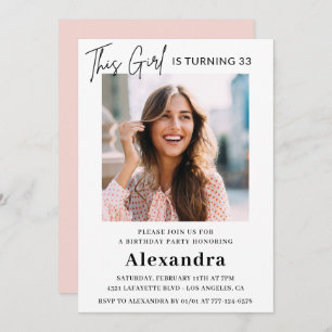 Foto zum 33. Geburtstag Elegante Frau Einladung