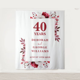 Foto zum 40. Geburtstag der Floral im Hintergrund Wandteppich
