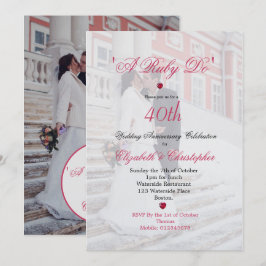 Foto zum 40. Hochzeitstag Elegant Ein Ruby Do I Einladung