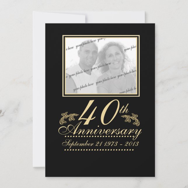 Foto zum 40. Jahrestag Einladung (Vorderseite)