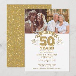 Foto zum 50. Jahrestag der Hochzeit Einladung