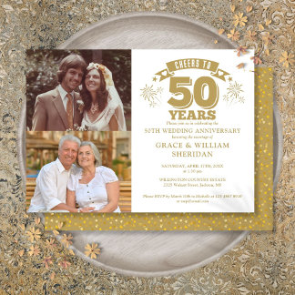 Foto zum 50. Jahrestag der Hochzeit Einladung