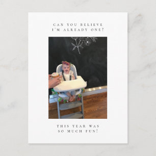 Foto zum ersten Geburtstag danke Postkarte