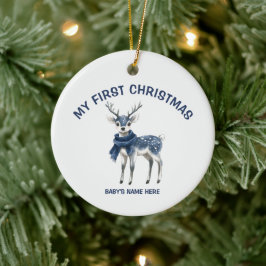 Foto zum ersten Weihnachten des Babys im Wasserfar Keramik Ornament