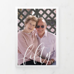 Foto zum fünfzigjährigen Hochzeitstag Dreifach Gefaltete Einladung