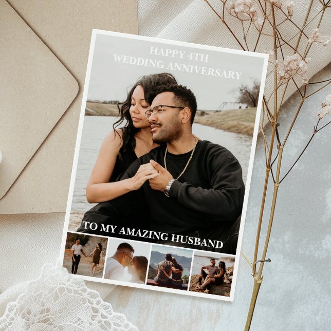 Foto zum Hochzeitstag Karte (Celebrate your story with a foil photo card full of your favorite moments and heartfelt memories.)