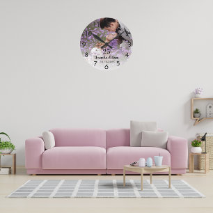 Foto zum Hochzeitstag Runde Wanduhr