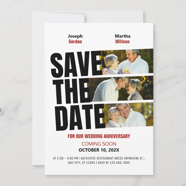 Foto zum Hochzeitstag Save The Date (Vorderseite)