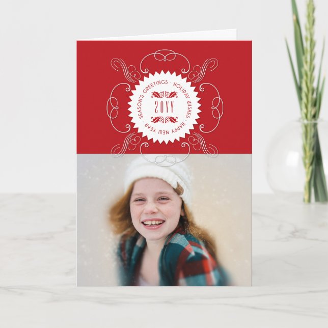 Foto zum Neujahrsgruss des Siegels Feiertagskarte (Vorderseite)