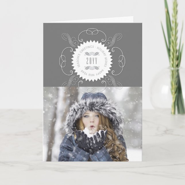 Foto zum Neujahrsgruss des Siegels Feiertagskarte (Vorderseite)