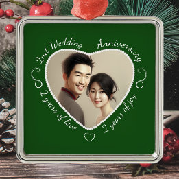 Foto zum zweiten Jahrestag hinzufügen Ornament Aus Metall