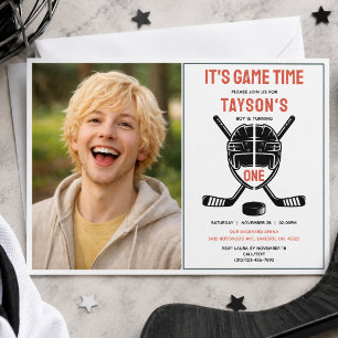 Foto zur 1. Geburtstagsfeier It's Game Time Hockey Einladung