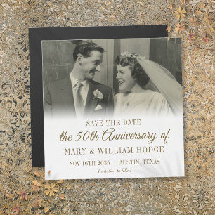 Foto zur 50. goldenen Hochzeit - Save-the-Date Magnetkarte
