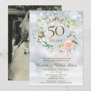 Foto zur 50. Hochzeitstag-Feier Winter Floral Einladung