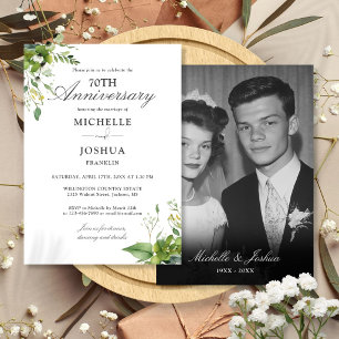 Foto zur 70. Hochzeitstag Floral Greenery Einladung