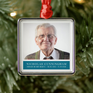 Foto zur Beerdigung Modernes Farbblock Ornament Aus Metall